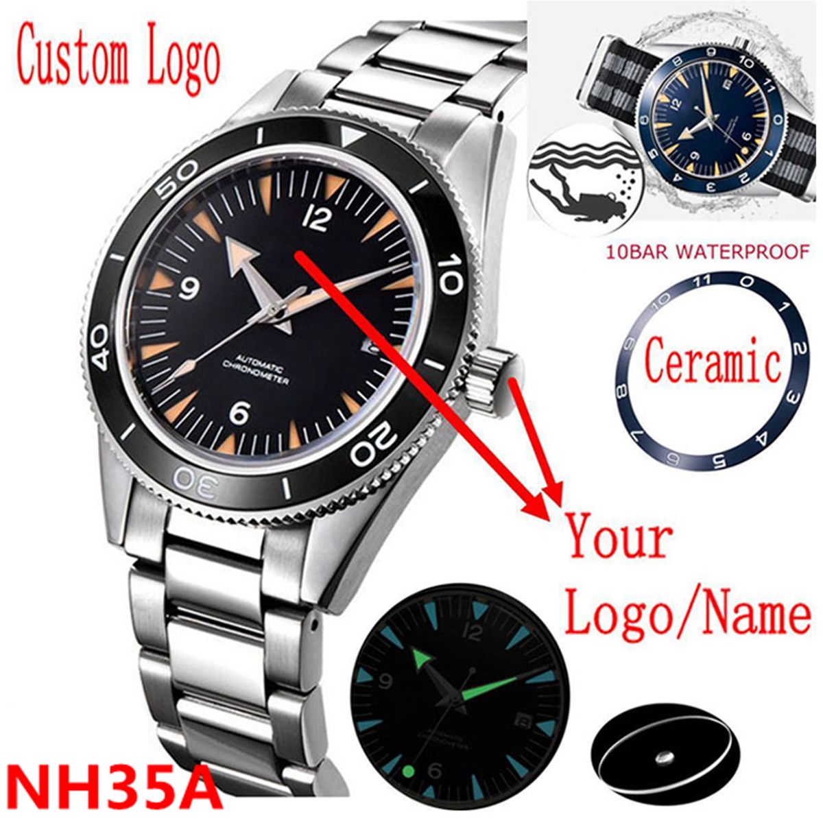 Custom Logo NH35 Movement Watc - Luxury Watch Safe recension och pris