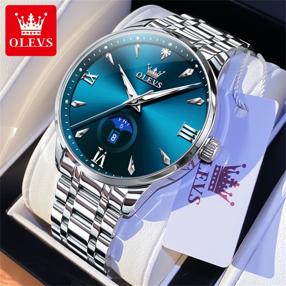 OLEVS Moon Phase men's watches - Luxury Watch Brands recension och pris
