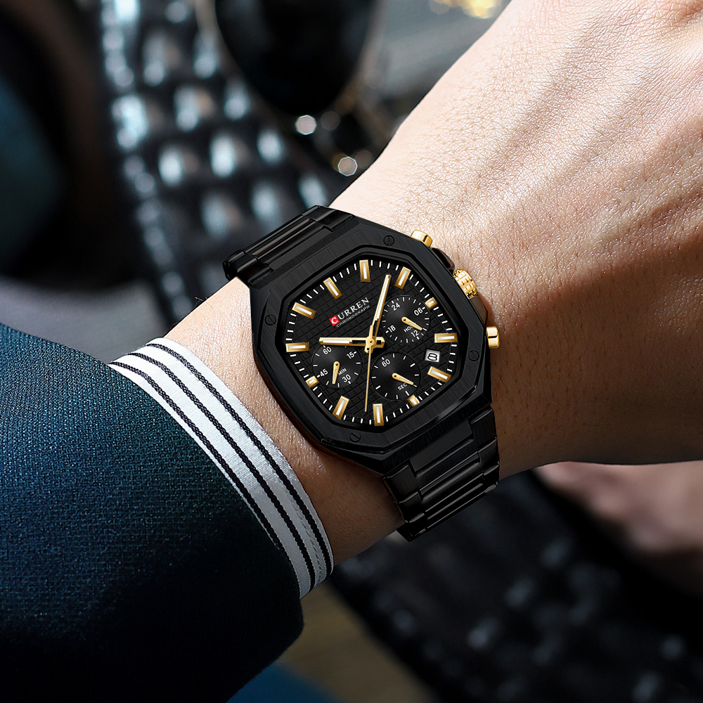 CURREN Luxury Square Chrono Wa - Luxury Watch Dial recension och pris